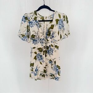 Reformation dress size 6 Mya floral mini dress with front tie